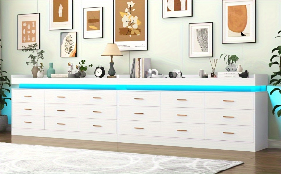 Modern 9-Drawer Dresser with LED Light | Wide Storage Chest 11 Modern 9-Drawer Dresser with LED Light Overview
