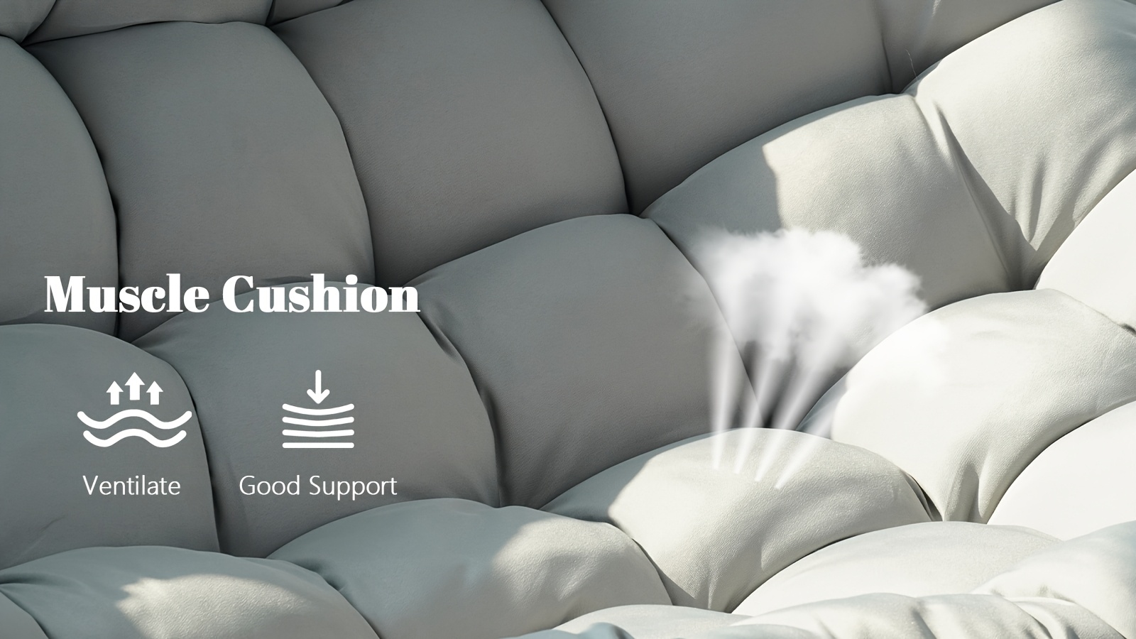 [Outdoor Rocking Chair] Outdoor Patio Rocking Chair, Oversized Papasan Rocking Chair for 2 with E-Coated Steel Frame And Thick Cushion