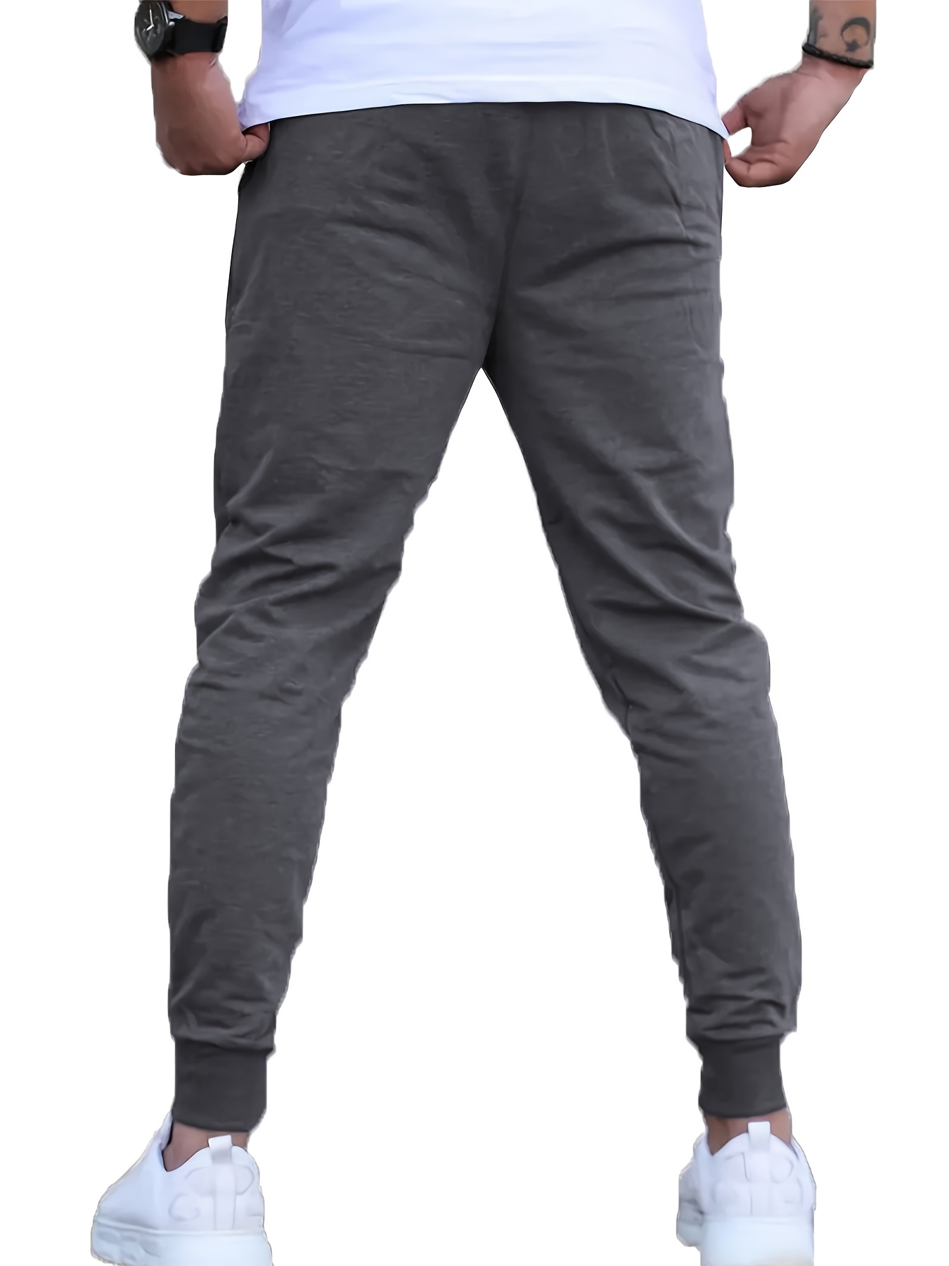 2pcs of Men's drawstring foot sports pants and Men's casual slightly elastic jogging shirt, suitable for spring and autumn running and jogging, outdoor fabric, Jogger Pants, Warm Joggers for Men, Baggy Joggers, Joggers Men, Running Pants, Outdoor Jogging, Relaxed Fit, Sporty Design, Durable Construction, Lightweight Joggers, Athletic Pants, Men's Activewear, Fitness Enthusiasts, Gym Goers