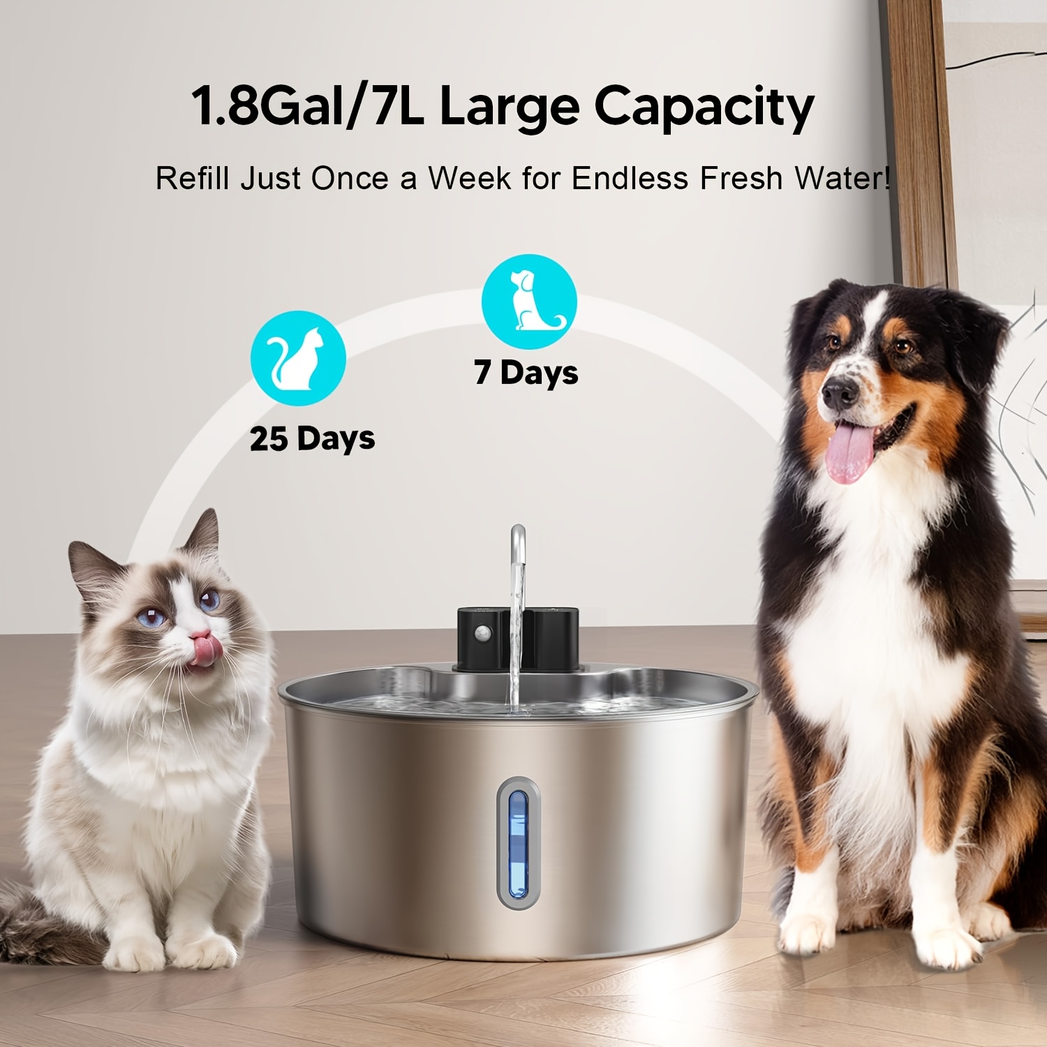 7l wireless cat water fountain a battery operated stainless - Temu