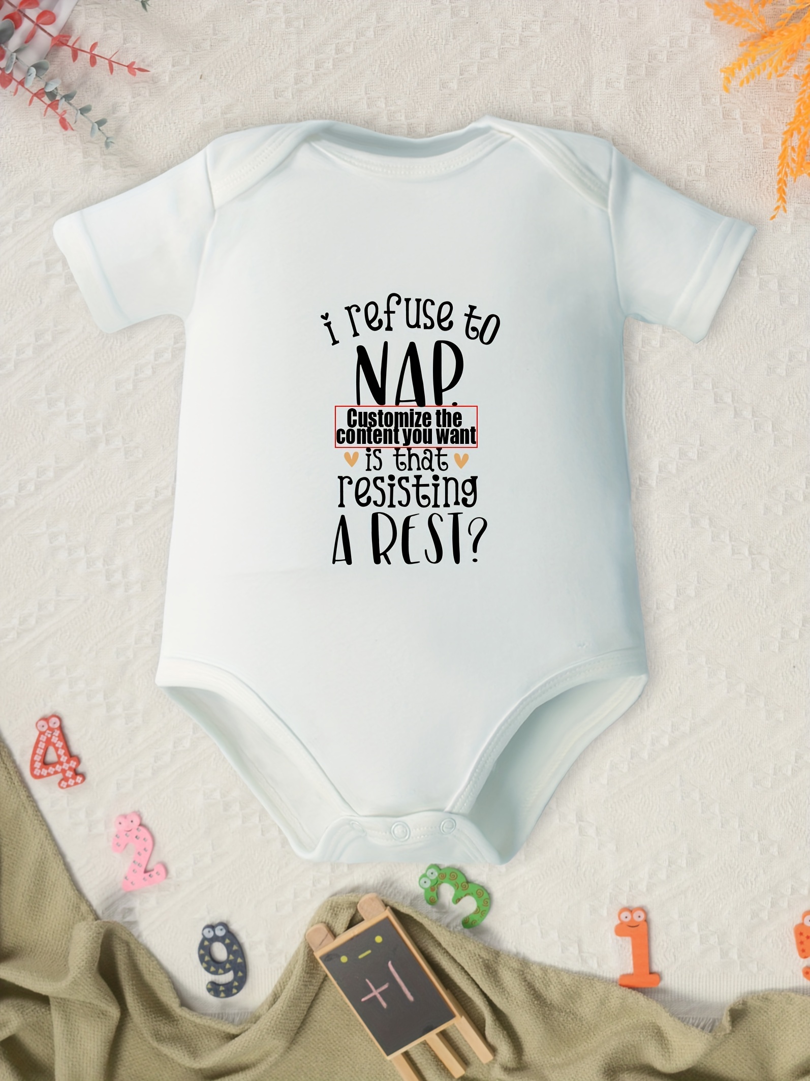 newborn baby girls' custom print onesie casual Temu