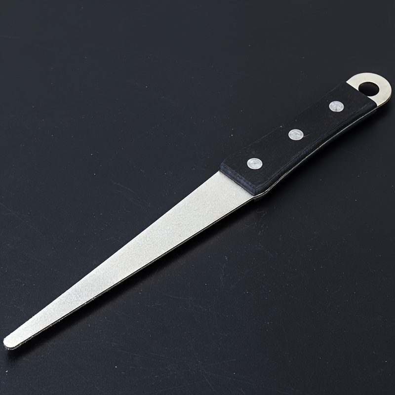Image of 10.4-inch Long Sharpening Rod Whetstone, Diamond Fine Tapered File With Wooden Handle - Suitable For Scissors, Knives, Serrated - Precision Blade Sharpening