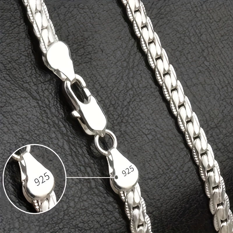 

925 Sterling Silver Luxury Necklace Chain, 50cm/20in, Suitable For Women And Men, Perfect For Fashion, Wedding, And Engagement Jewelry