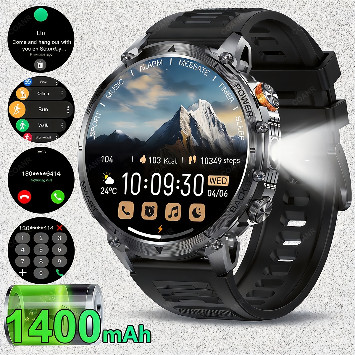 Smartwatch with IP68 Waterproof and Fitness Tracking