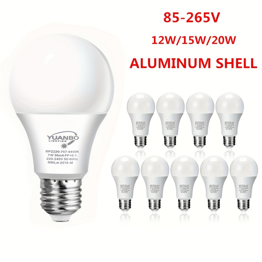  4 bombillas LED E27 E14 20 W 18 W 15 W 12 W 9 W 6 W 3 W luz LED  AC 220 V proyector iluminación lámpara blanca fría/cálida (color 