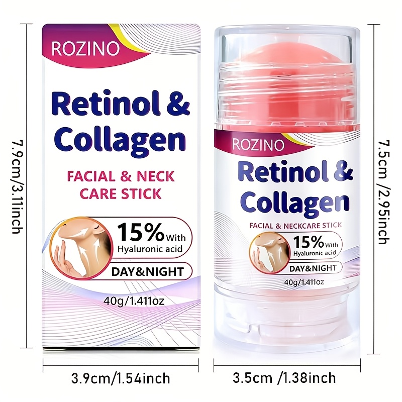 Image of 2pcs* Retinol Collagen Face And Neck Care Stick, Balances Skin Tone, Smoothes Skin, Instantly , Instantly Lifts, Makes Skin Look Lighter And , Covers, Stick, Use During , Look
