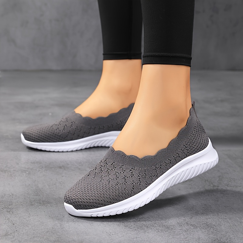 women s breathable flying woven flat shoes casual slip details 6