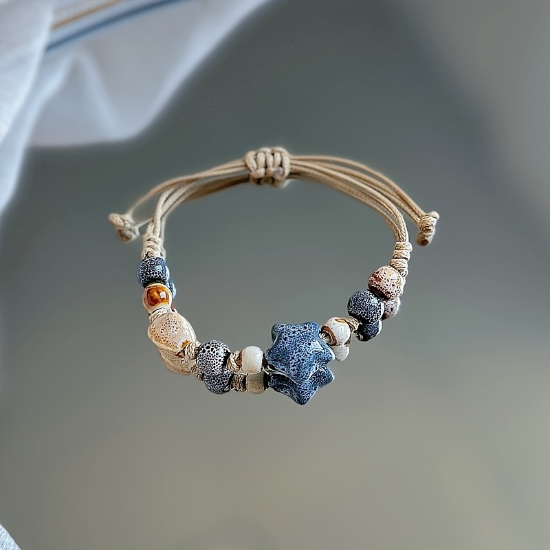 Star Claw Ceramic Bracelet Adjustable Boho Ethnic Jewelry Unique Gift for Women