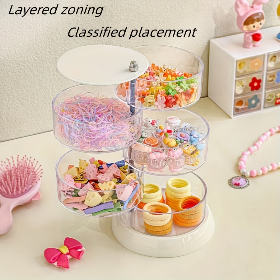 

Rotating Hair Accessory Organizer Lid - -, -saving Storage For Bands & Accessories, For And Bedroom Use