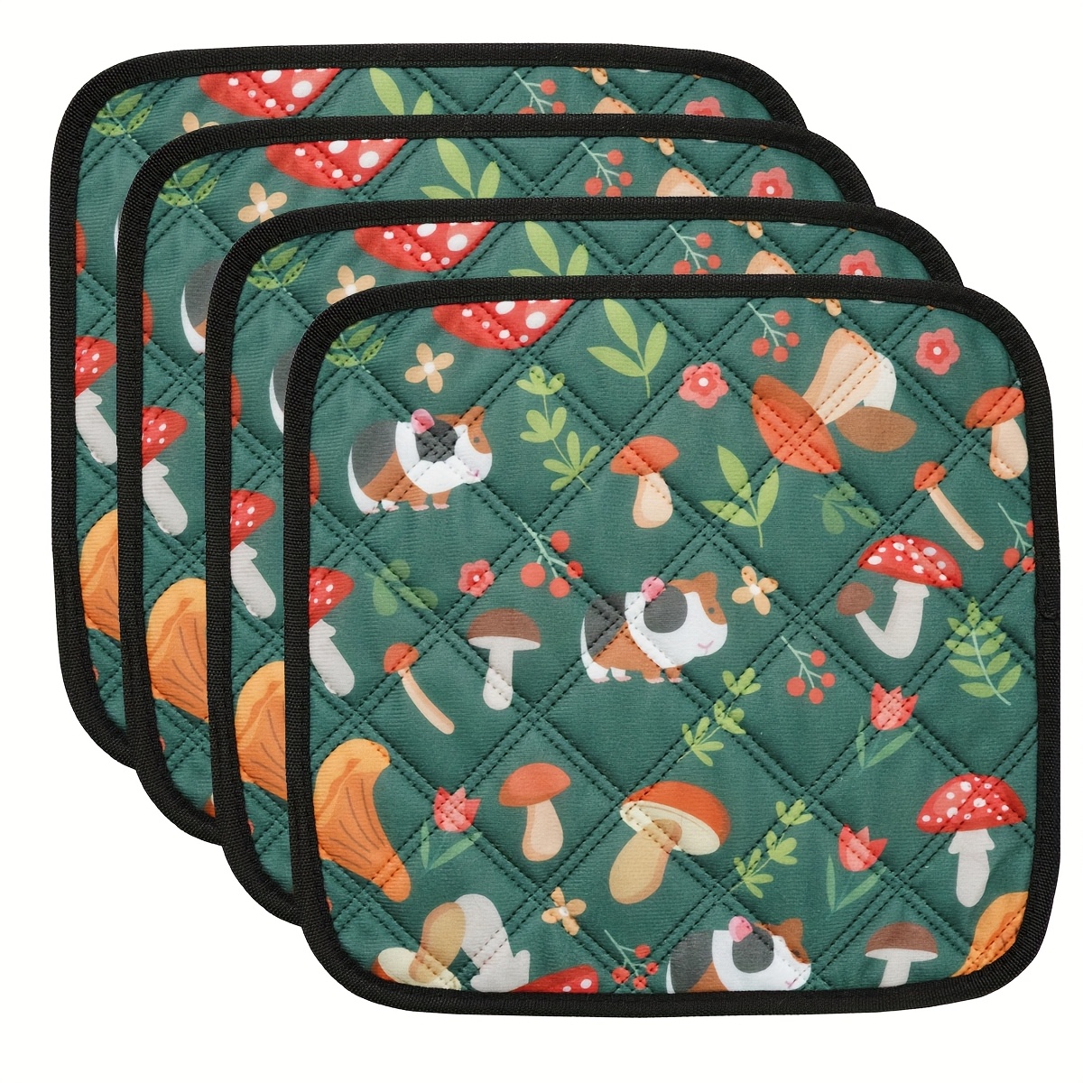 TEMU 4-pack Hamster Cage Pads, Washable Hamster Bedding, Reusable Super Absorbent Pee Pads, Small Animal Non-slip Mats, Suitable For Rabbits,