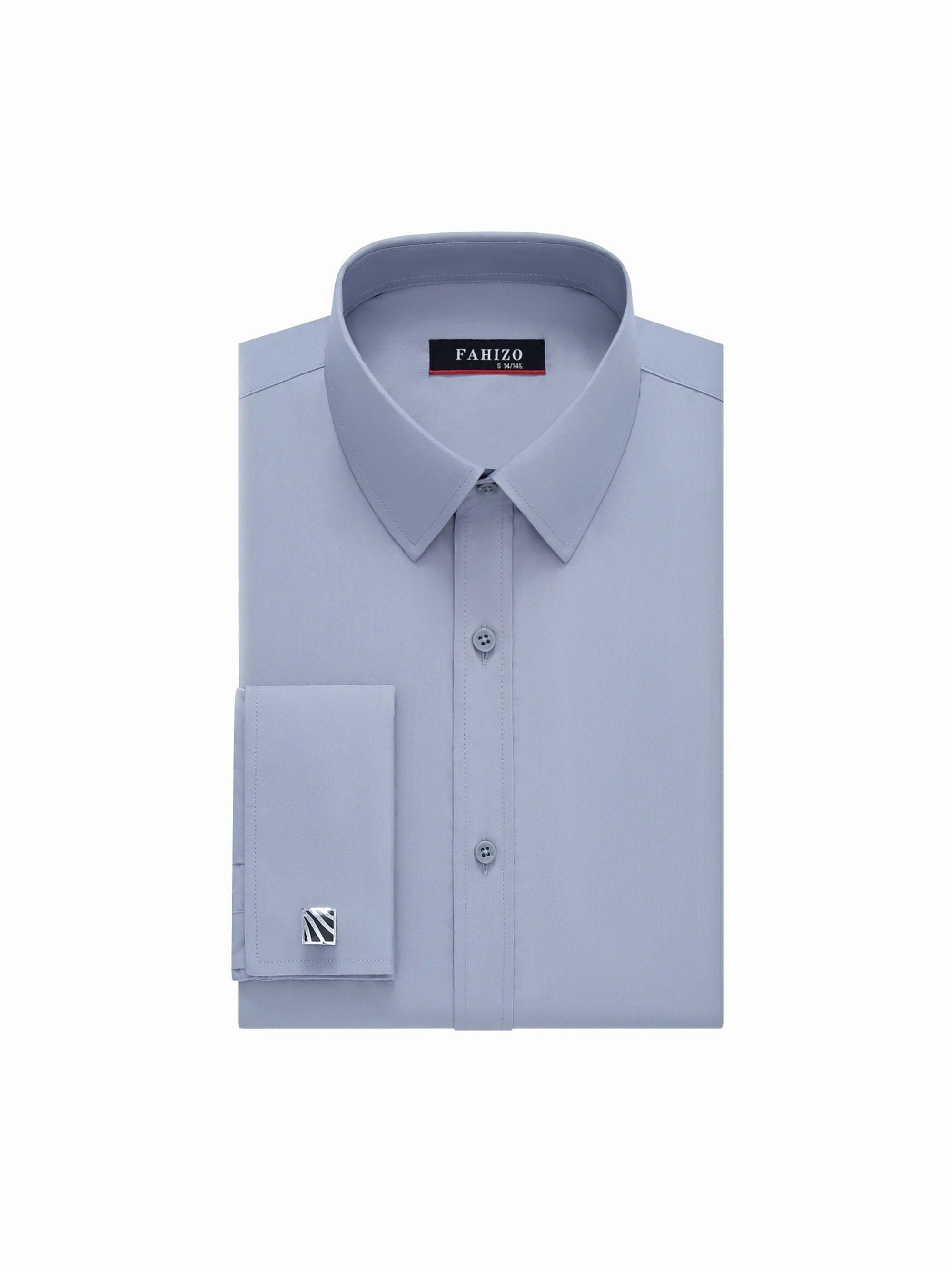 Men's Slim Fit French Cufflinks Shirt Non Iron Long Sleeve Cotton Male Tuxedo Sh - Foto 3