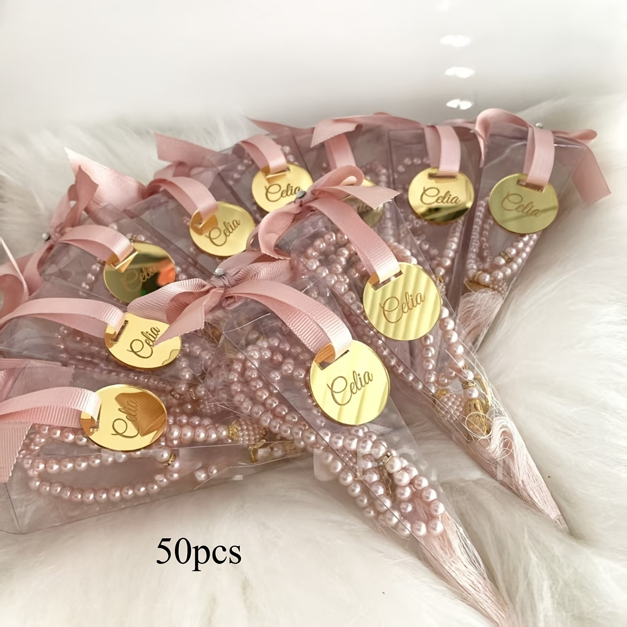 TEMU Pink Custom Beads, Tasbih, Eid Decorations, Favors, Misbaha, Baby Shower, Favors, Gifts, Aqiqah Favors, Valentine's Day Gift, Gift, Bows &