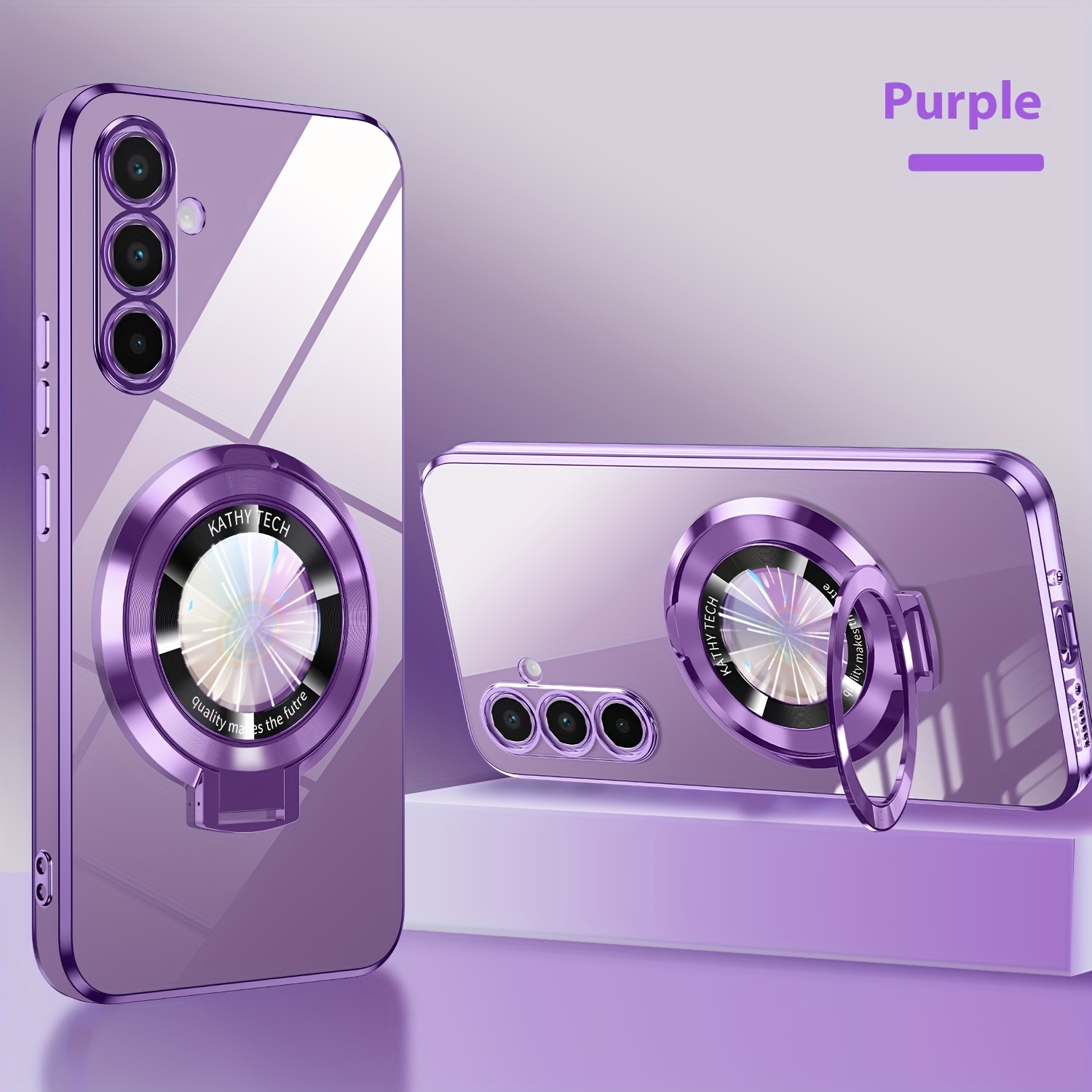 TEMU Phone Case - Hidden Stand + Easy Electroplated Soft Shell Anti-fall Protective Case Suitable For Galaxy
