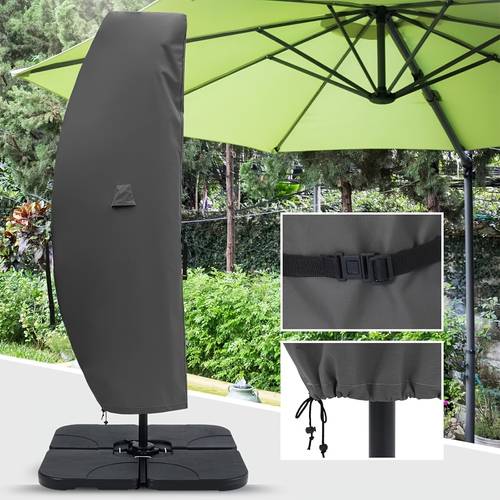 offset umbrella cover for 8ft to 15ft umbrellas protective cover for outdoor patio garden yard weatherproof durable waterproof dustproof oxford cloth with pu coating snap closure non woven fabric