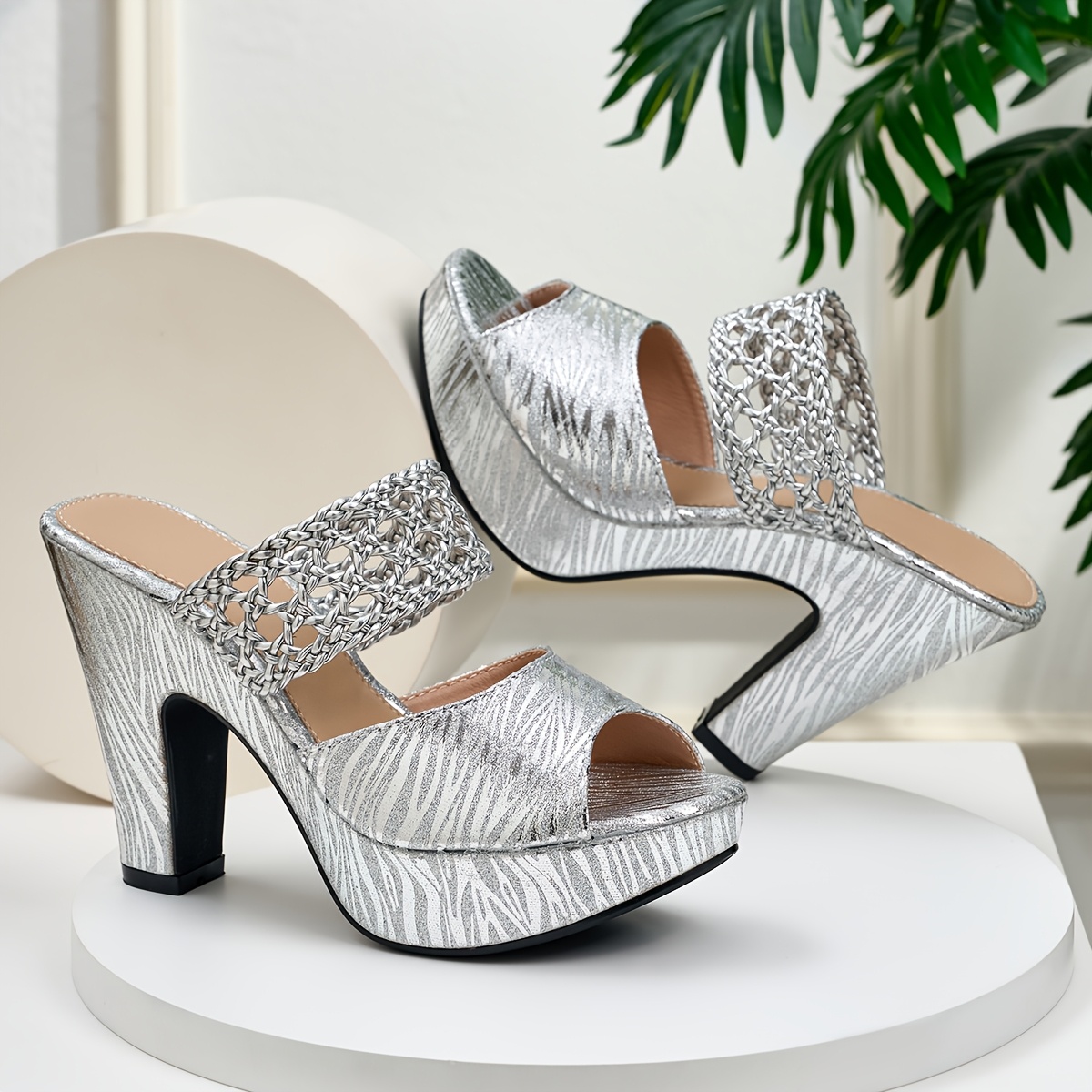 elegant womens fashion open weave high heel sandals women shoes Product details 3
