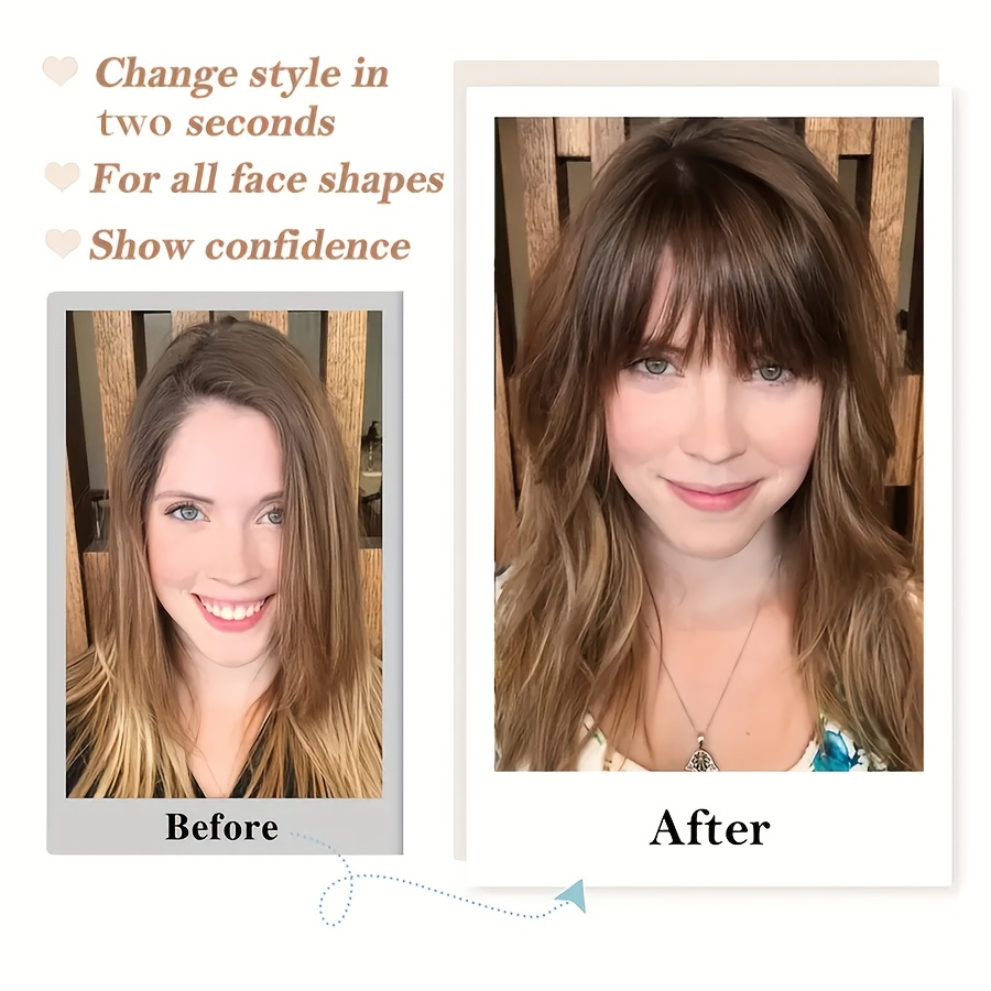 1pc elegant synthetic bangs hair clip natural full bangs hair accessories for daily wear deep   bangs hair accessories details 4