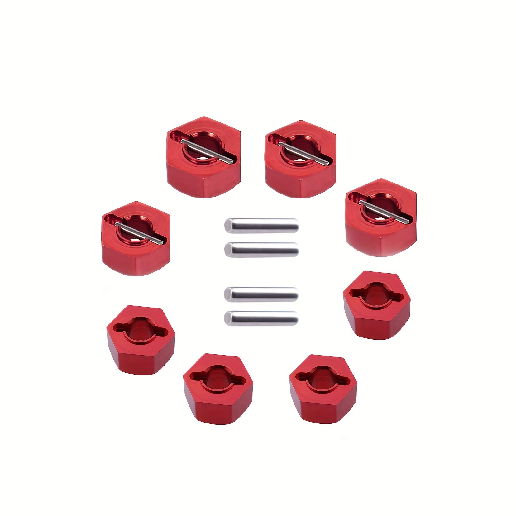 8pcs Red 12mm Hex Adapters For Rc Crawler Trucks - Compatible With , , , Granite & More - Durable Conversion Kit
