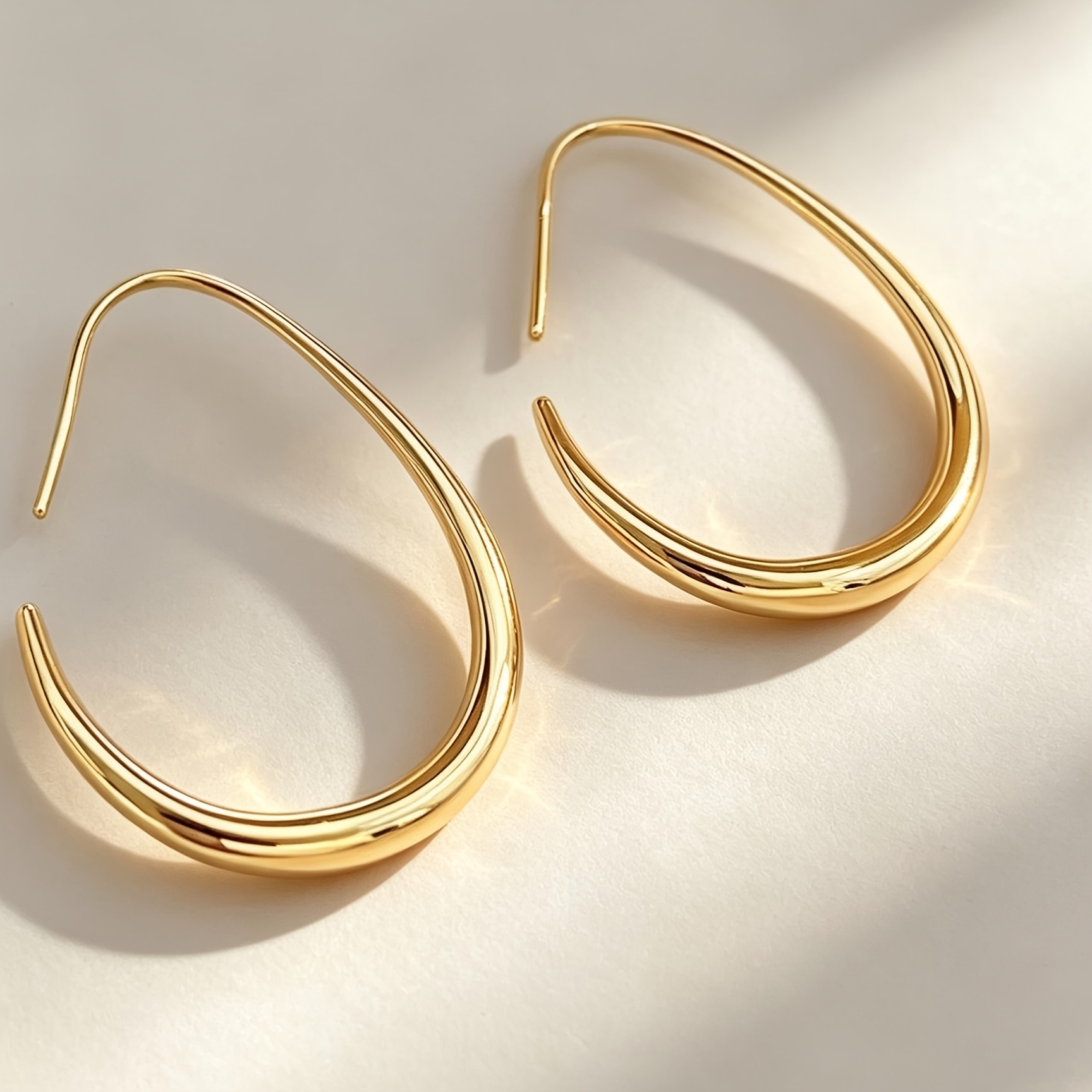 TEMU 1 Par de Pendientes de de Agua Minimalistas con Diseño Único para Mujer, Elegante Joyería para , Regalo de , Diseño Retro Encantador, Diario,