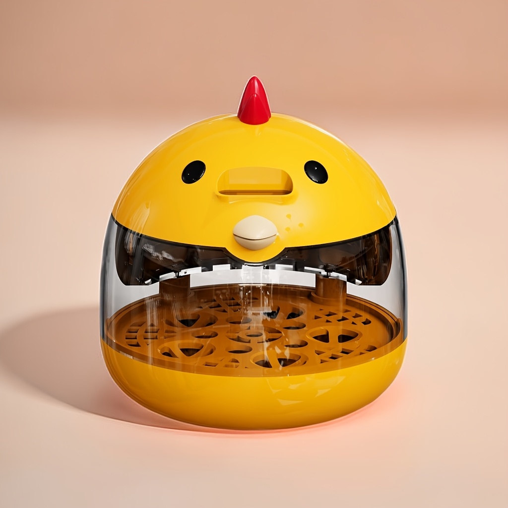 1pc, USB-powered Egg Incubator for 6/12 Small Transparent Shells - Automatic Bird Egg Hatcher with Yellow Plastic Design, Clear Lid for Easy Observation, Compact Animal Incubation Device | Transparent Top Hatchery | Plastic Structure, Detachable Cover, Suitable for Various Egg Types, Ideal for Indoor Use