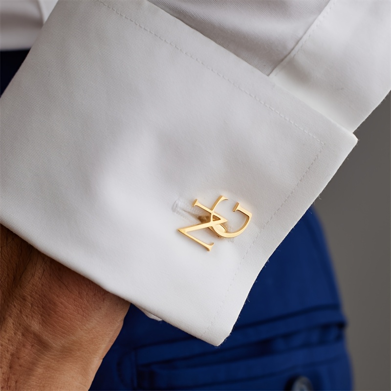 TEMU Boucles de poignet personnalisées avec initiale, boucles de poignet gravées en acier inoxydable personnalisées, conviennent aux bijoux pour