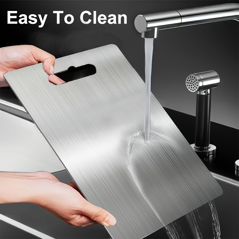 premium stainless steel 2025 double sided food grade stainless steel cutting board for kitchen and dining