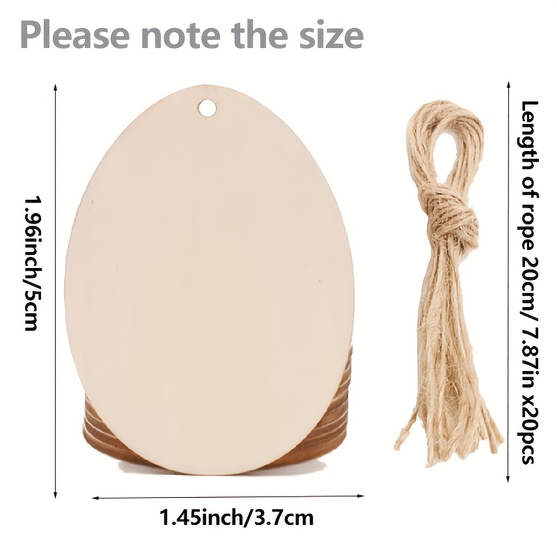Image of 20 Wooden Egg Pendant Hollow Craft Easter Hanging Ornament Family Gathering Decoration Painting Gift Includes 20 Patterns And 20 Ropes