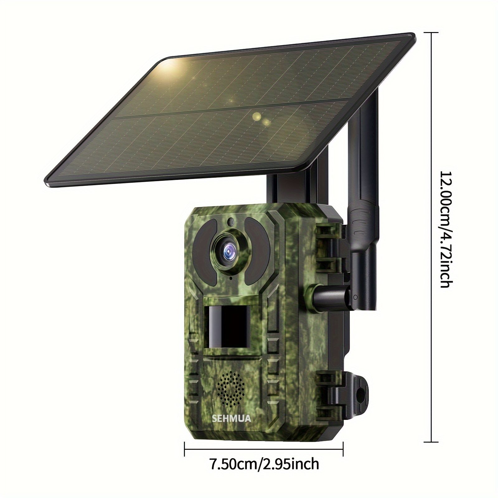 TEMU 4g Lte Solar Powered Cellular Trail Camera Sd&sim Card, 3rd Gen Wireless Game Camera 2.7k Live Feed & 14mp Photos, Night Vision, Motion