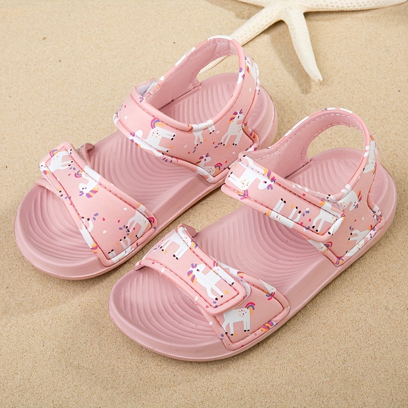 

Adorable open-toe sandals with a trendy cartoon design for girls, perfect for indoor, outdoor, or beach wear. These breathable and non-slip sandals are a must-have!