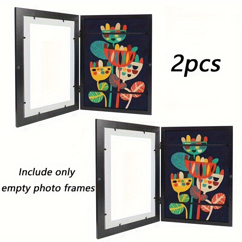 TEMU 2pcs Wooden Picture Storage Boxes, Picture Frames (empty Picture Frames Only) For Christmas And Halloween