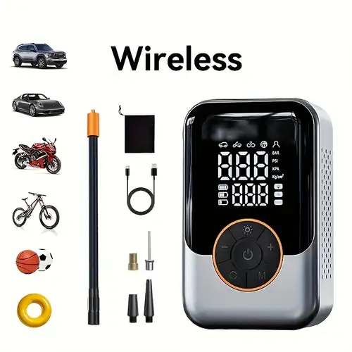 Compressore D'aria Portatile Senza Fili - Gonfiatore Intelligente Per Pneumatici Di Auto/moto/bici Con 5 Modalità LED, Caricabatterie USB, Sicurezza | Leroy Merlin - Foto 8