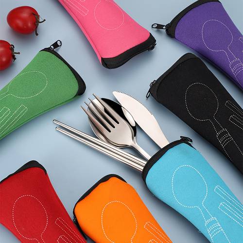 2pcs Portable Cutlery Storage Bag with Zipper, Suitable for Forks, Spoons And Knives, Ideal for Travel, Camping, Picnics, School And Office, Keeping Forks And Spoons Clean And Tidy, Cutlery Box