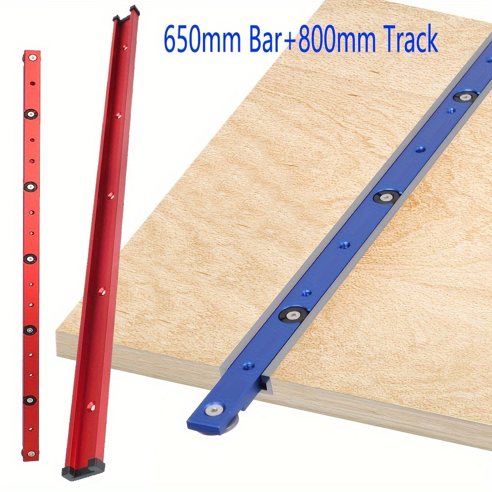 

2pcs 800mm 30 -track & 650mm Miter Bar Slider Miter Track Jig Fixture Slot Connector Aluminum Alloy Woodworking Chute Rail Diy Carpentry Tools Red/blue/silvery