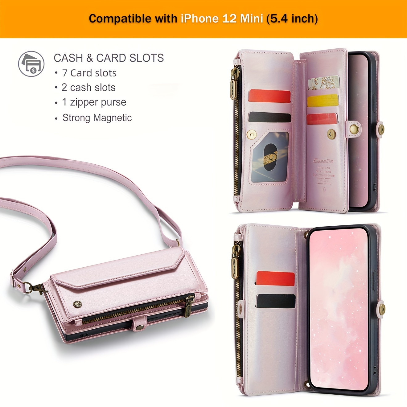 Wallet Phone Case Support Wireless Charging with Blocking Card Holder, Flip Folio Book Faux Leather Protective Phone Cover for iPhone 16e/16/11/12/13/14/15 Pro Max/15 Plus/13 Mini/7/8 Plus/SE 2022/SE 2020 - Image 96