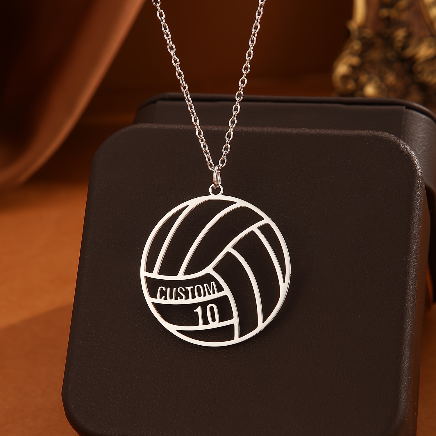 

Custom Engraved Volleyball Pendant Necklace - Personalized Name & Number, Stainless Steel, Perfect Gift For Players & Fans