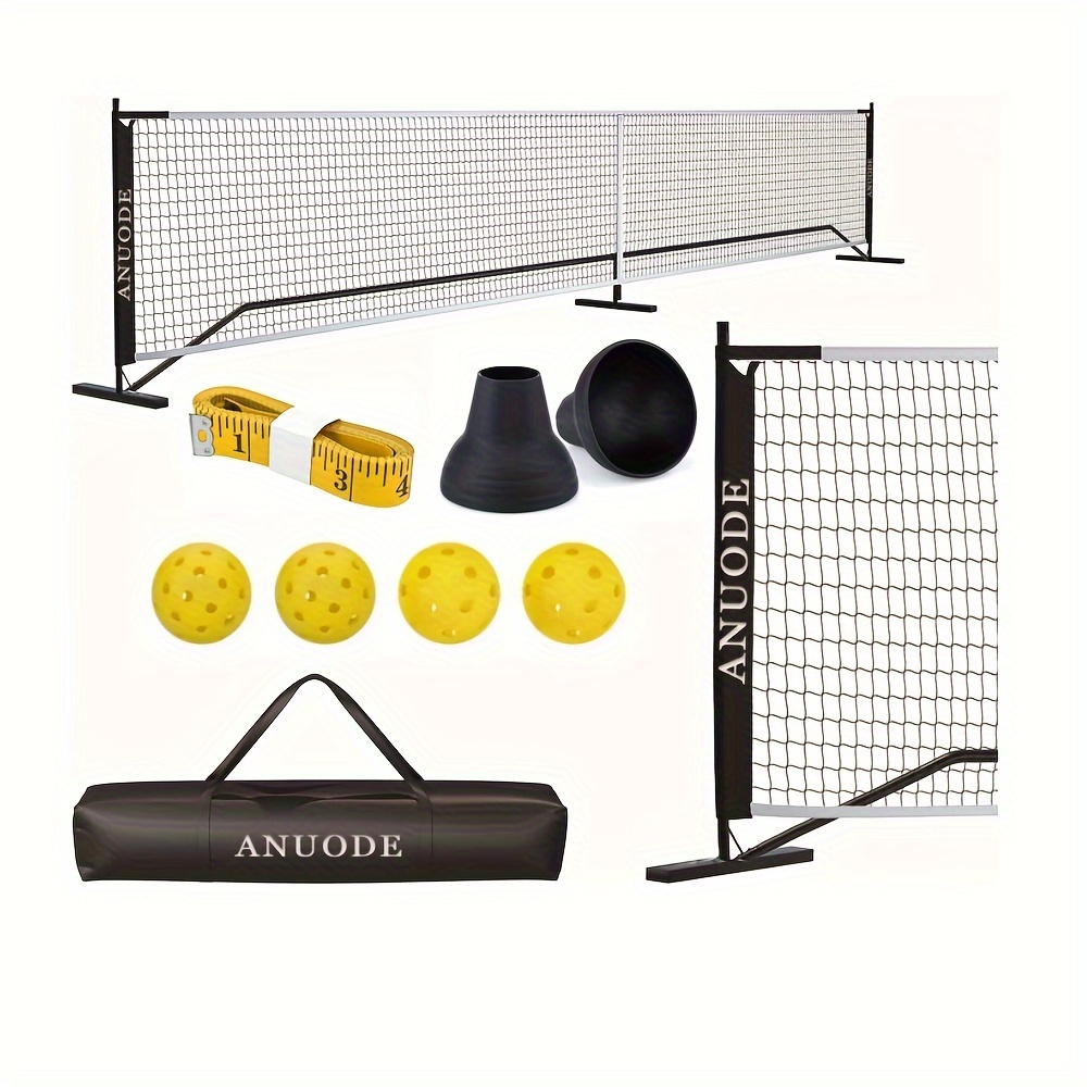 

Portable Pickleball Net Set With, 22ft Portable Pickleball Nets With Ball Holder, Court Marker, 4 Pickleballs, Retrievers,tape Measure, Regulation Size Pickle Ball Net For Outdoor Indoor Driveway