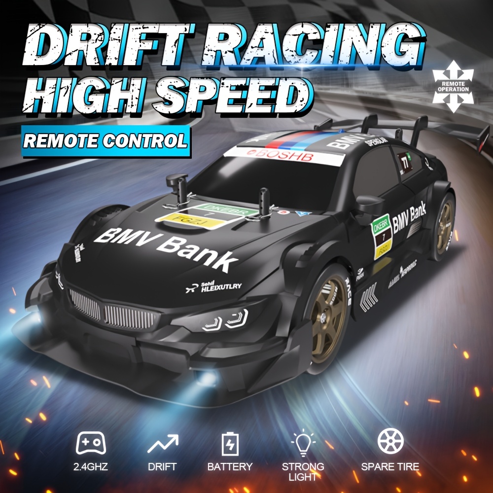 1/16 Scale RC Drift Car, 2.4G Full Proportional Control 4WD RC Racing Car With Esp Gyroscope Led Lights Rc Racing Toy For Hobbyist