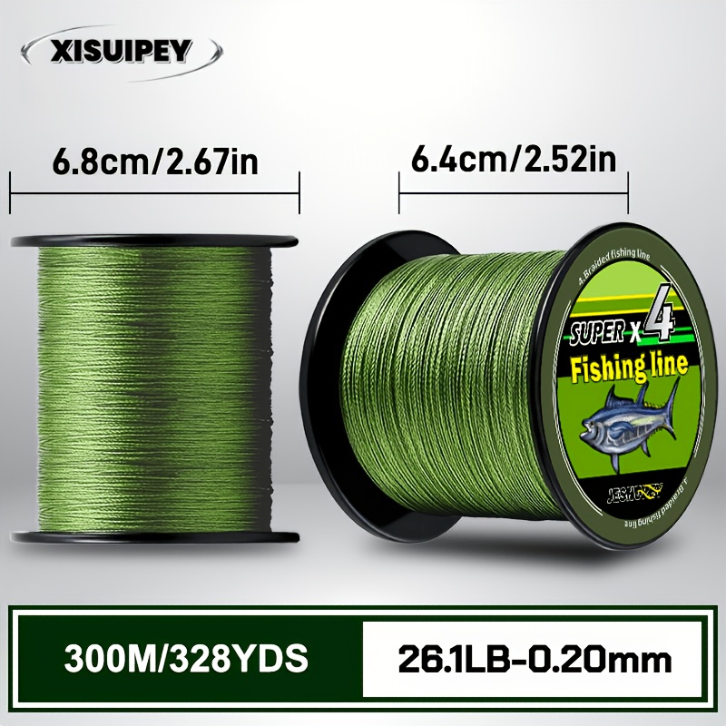TEMU Lenza da pesca super resistente da 300 m, lenza intrecciata multifilamento PE a 4 trefoli antiabrasione, 16.026.1 35.4 44.8 55.0 65.3 76.4 85.7