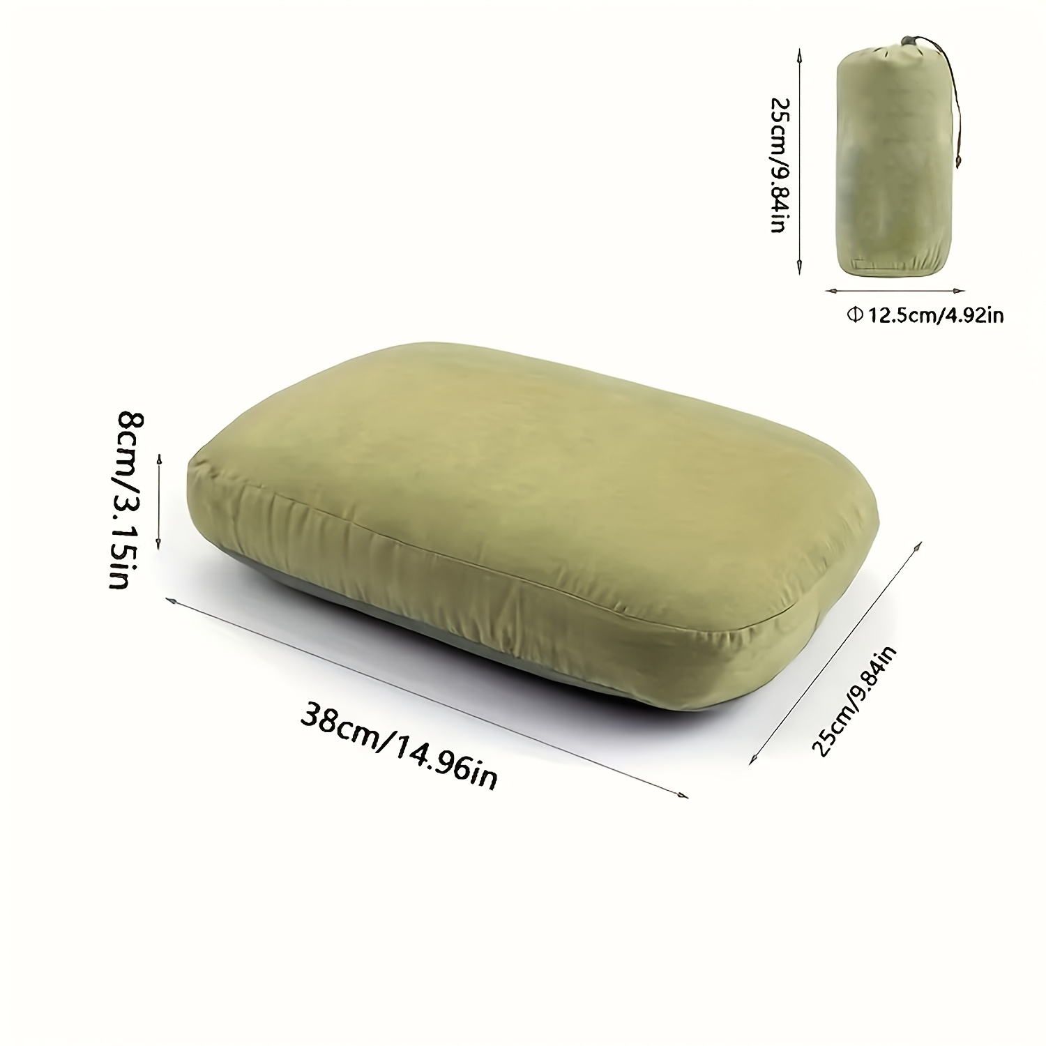 TEMU Paquete de 1 almohada de espuma viscoelástica para exteriores, disponibles, almohada cervical portátil, adecuada para acampar y viajar al , la