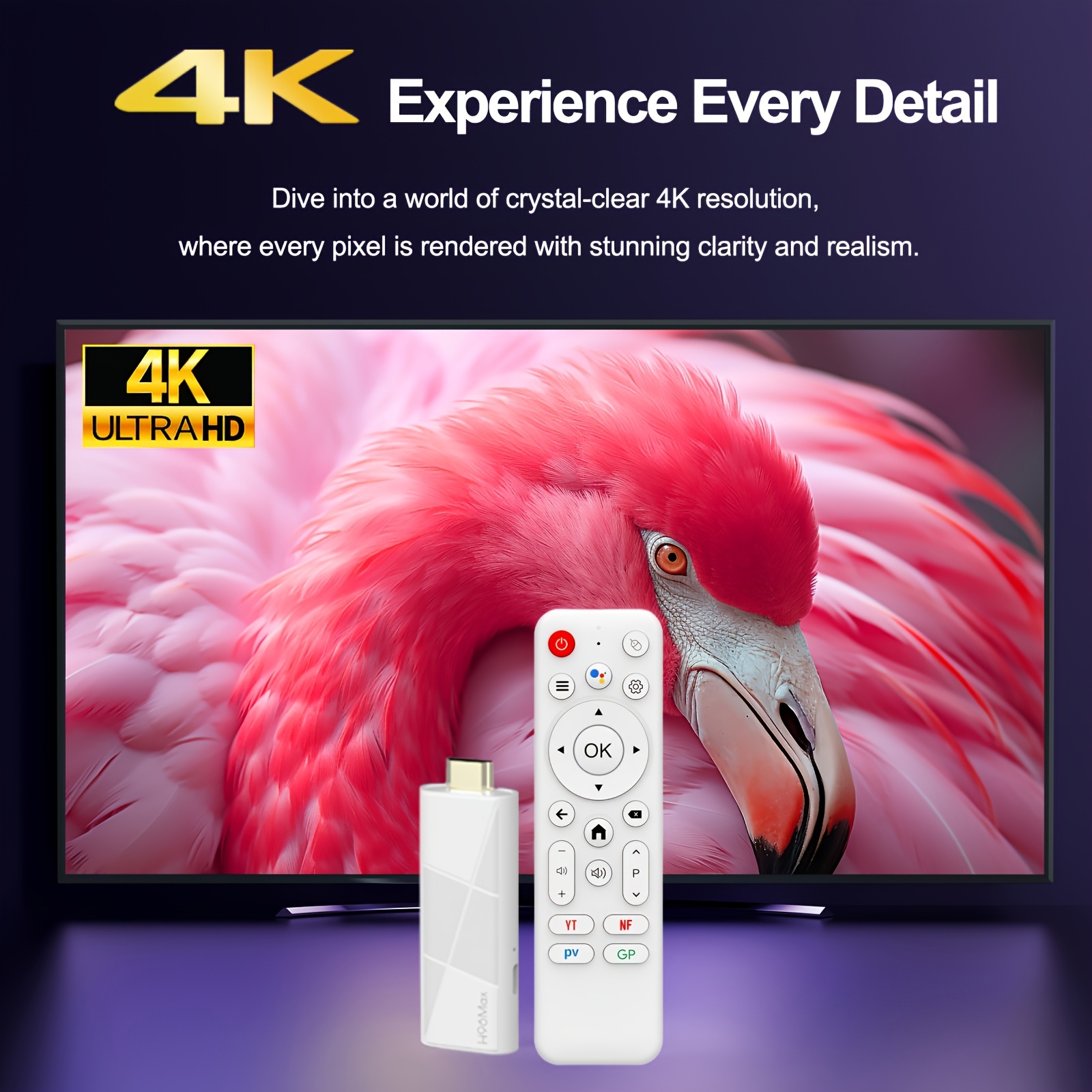 Dispositivo H96 Max RK3518 Android 14.0 TV Stick - Streaming 4K@60fps, WiFi 6/sin varillas 5.4, Control Remoto por Voz, Reproductor Multimedia con USB para Smart TV, HDTV, Dispositivo Compacto para Netflix, YouTube y Juegos - Compatible con TVs/Monitores/Proyectores, Entretenimiento en Casa, Diseño Moderno, Electrónica de Alto Rendimiento