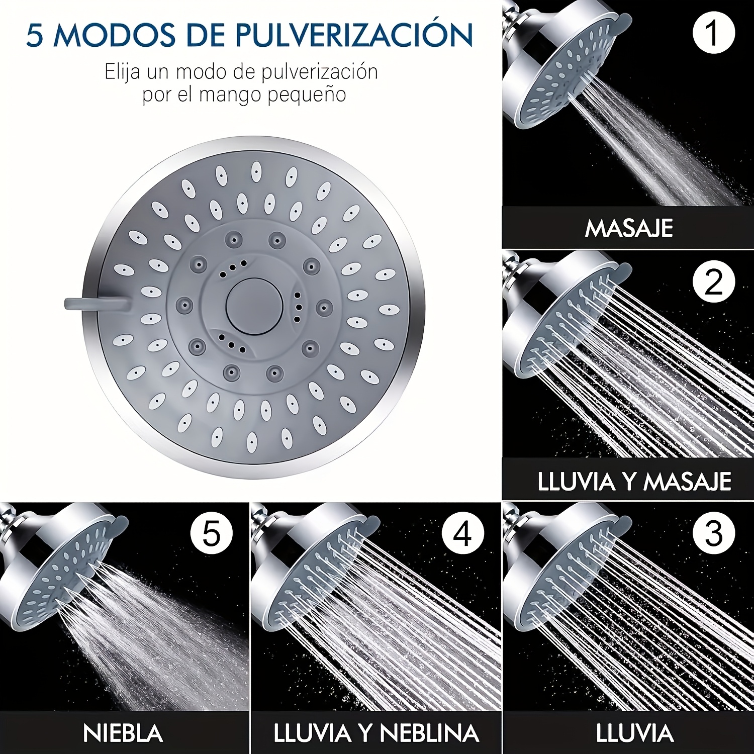 One-Piece Shower Set with 4-Inch Multi-Mode Pressurized Top Spray