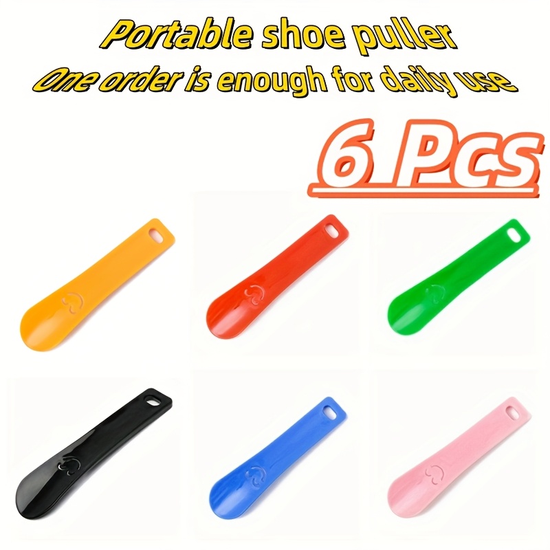 Image of 6-pack Mini Shoe Horns - Portable Plastic Shoe Lifter, -on & Off Shoe Helper, Non-slip Grip, Durable Shoe Aids For Daily Use
