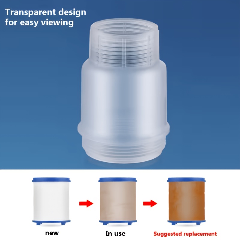 Juego de 8 piezas de filtro de agua de tres capas para lavadora, elemento filtrante de sedimentos de 50 micras con 7 núcleos de filtro reemplazables, antiatascos, filtro de agua de flujo directo para lavadora - Sistema de filtración de agua, color de la tapa aleatorio