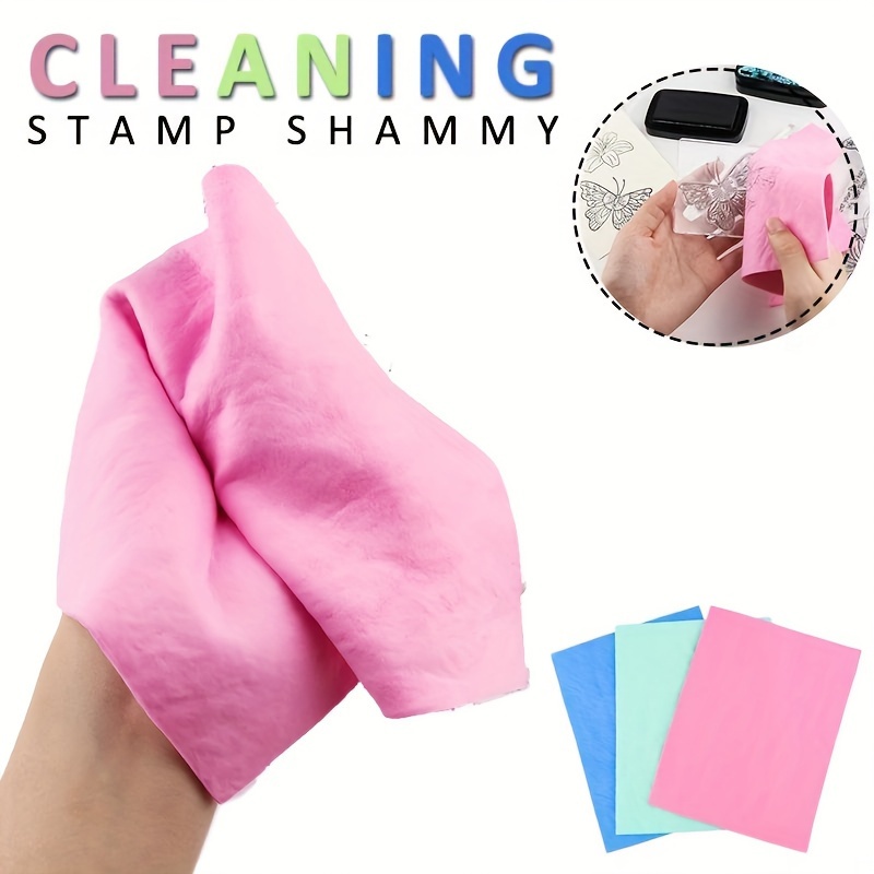 

3pcs Reusable Clear Stamp Cleaning Shammy Suede Cloth Super Absorbent Towel To Wipe Stamp For A Perfect Clean Craft Tools