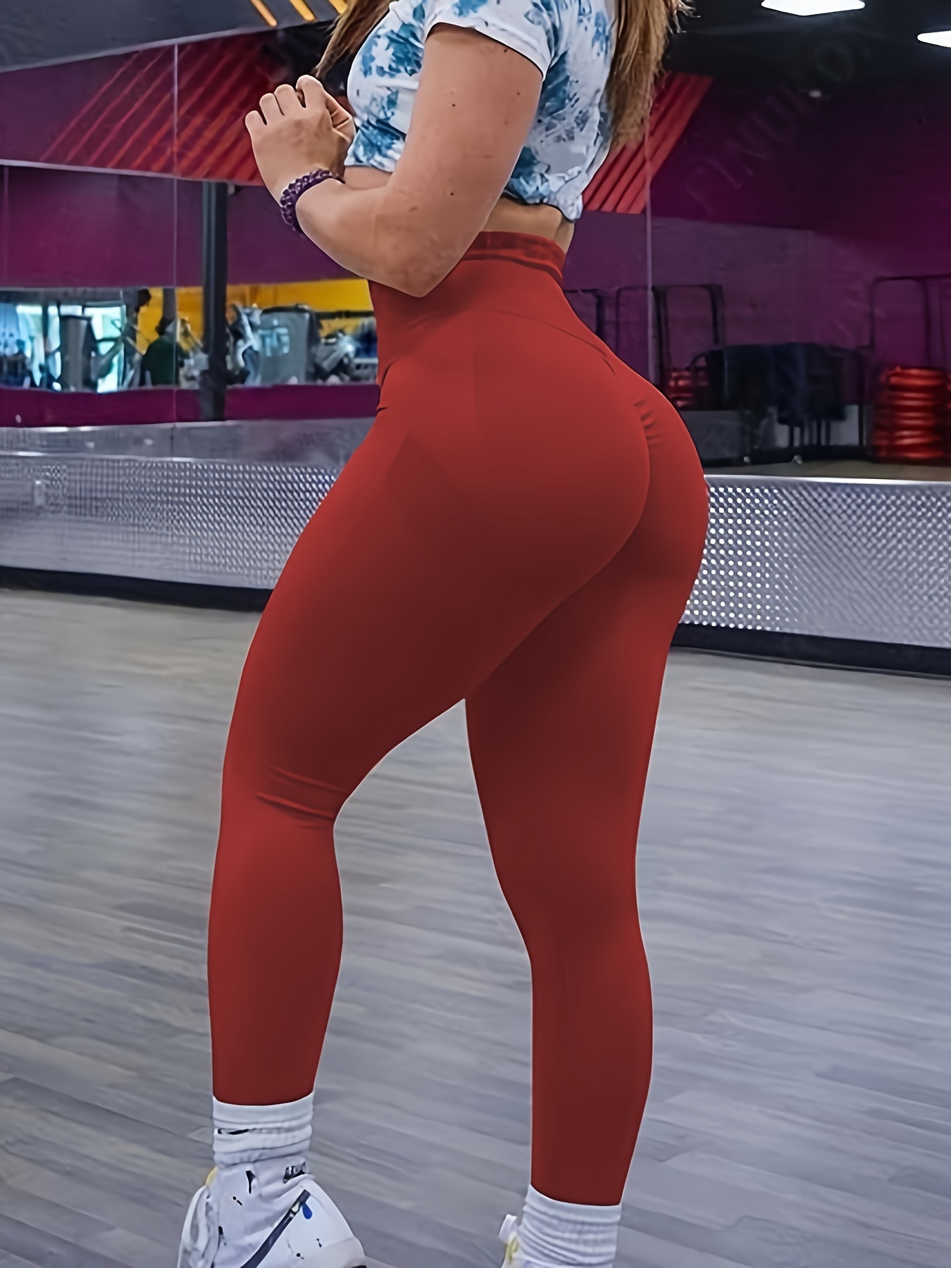 Leggings de yoga de cintura pantalones casuales de yoga con control de  barriga y levantamiento de glúteos, ropa deportiva para mujer