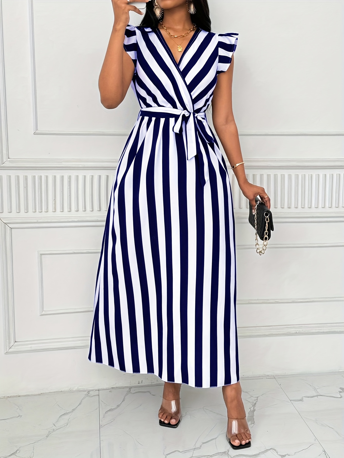 black and white striped dress - Iceland