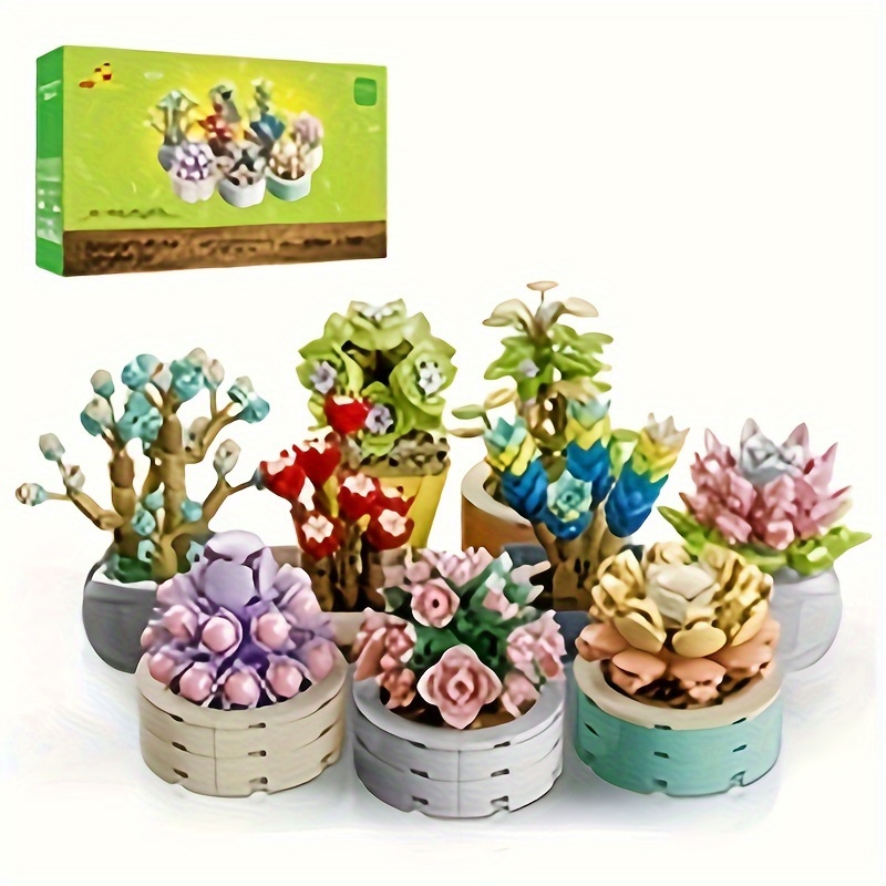 

Succulents Bonsai Building Blocks Set 20104, Flower Bouquet Clamp Building Blocks For Adults, Home Decor, Botanical Collection, Mother's Day Birthday Gifts For Girls And Women