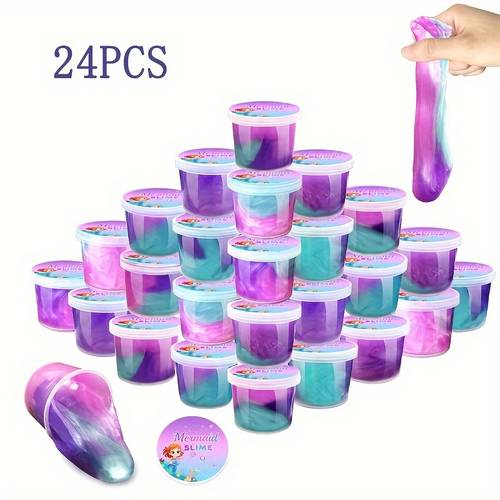 36pcs 24pcs 12pcs 6pcs slime kit kids party favors slime cups stretch diy toys christmas holiday birthday gift bag stuffers classroom reward girls boys random colors