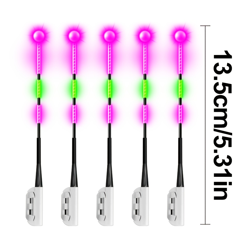TEMU 5pcs Set, Fishing Indicator Light, All Lights When Bait, Used Day And Night, Without Battery