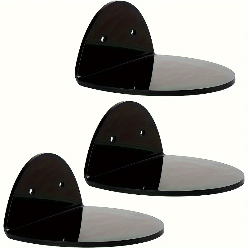 Set Of 3 Small Acrylic Wall Shelves For Displaying Items, Designed As Floating Shelves For Walls