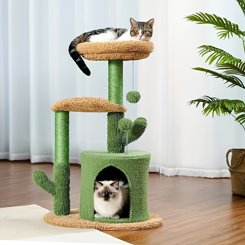 プレイトンネル　キャットツリータワー　ペットプレイハウス　キャットコンドミニアム ピンクフラワーキャットツリー - キャットコンドミニアム
